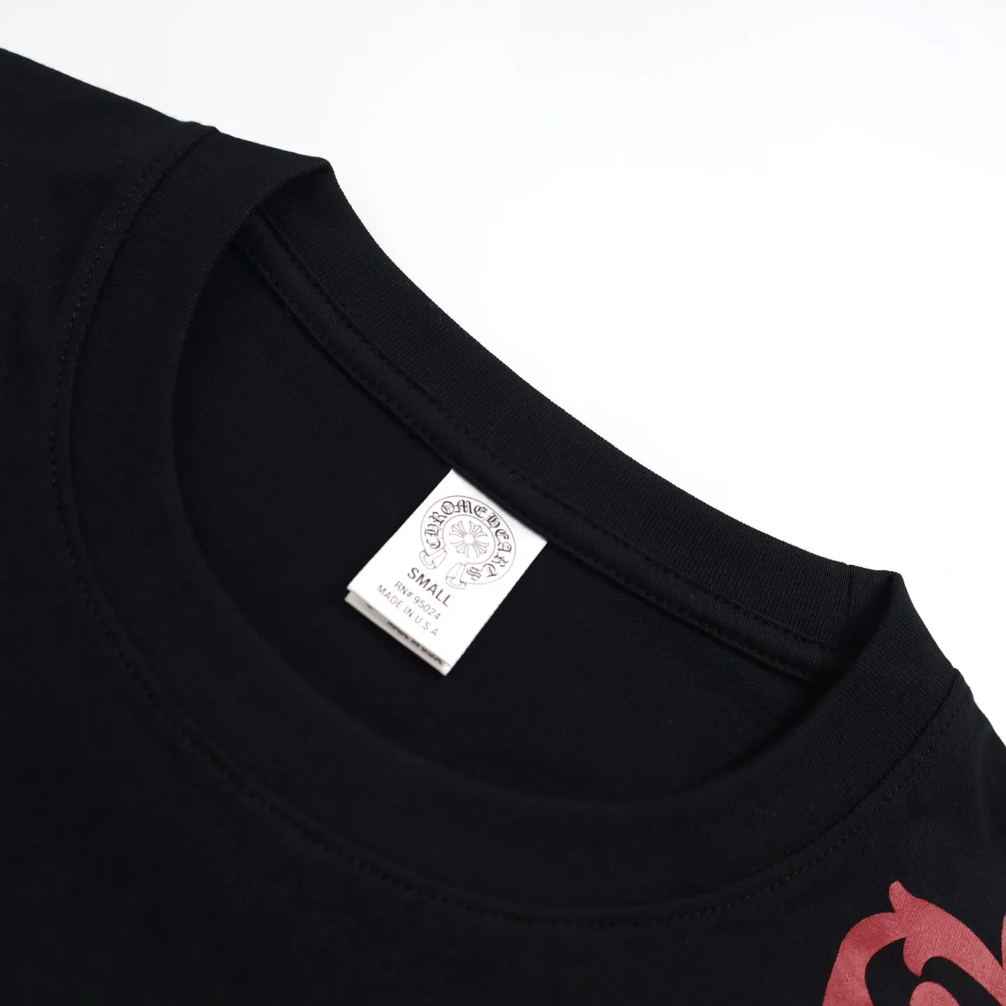 🅿️270 [Exclusive supply] CH Crow Heart Red Sword Printed Short Sleeves. The original item was purchased for 4,296. The fabric is made of custom-woven and dyed 230g pure cotton plain weave. The printing is made of imported ink and three-dimensional printing. The size and position are perfectly restored. Size:S.M.L